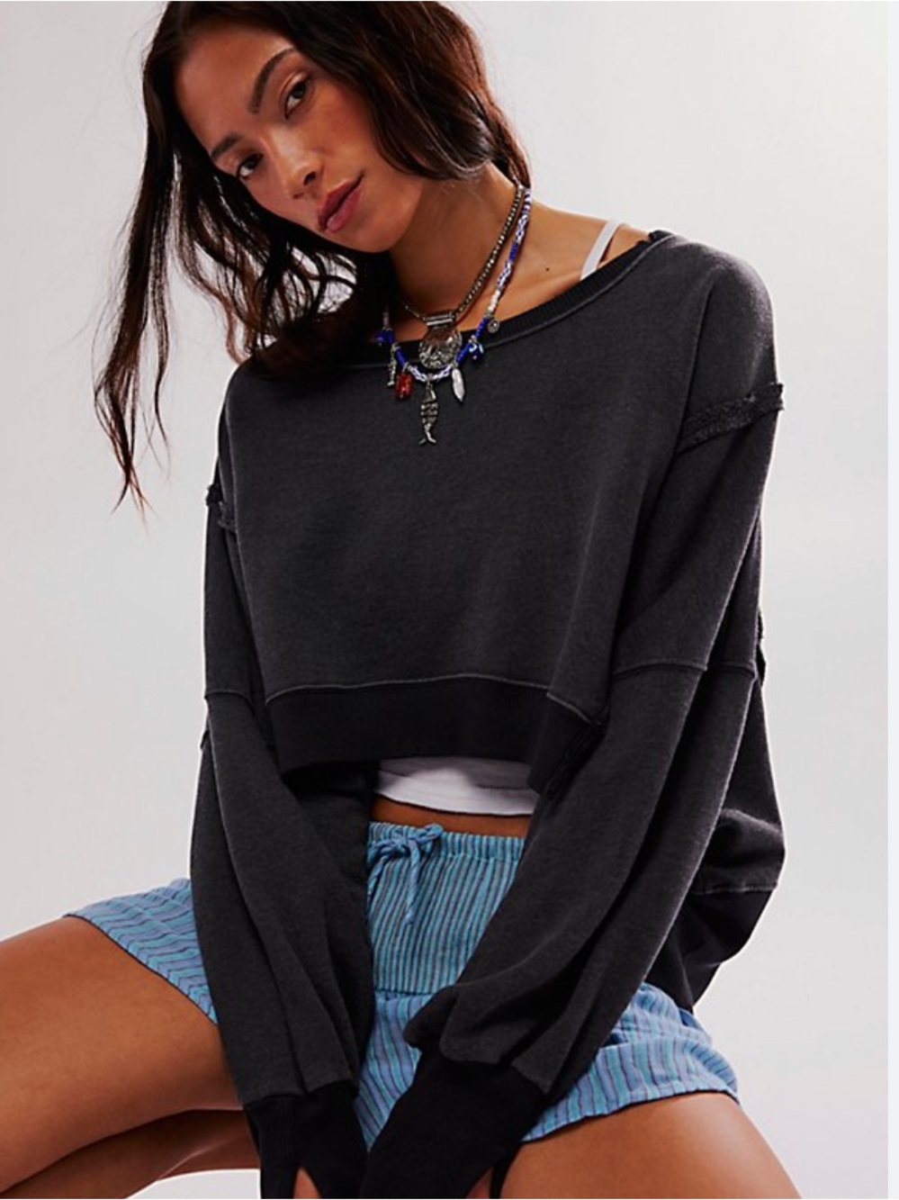 Free People Cropped Camden Sweatshirt